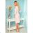 327-1 Elegantes Kleid mit Rüschen und Ausschnitt - Pastellrosa