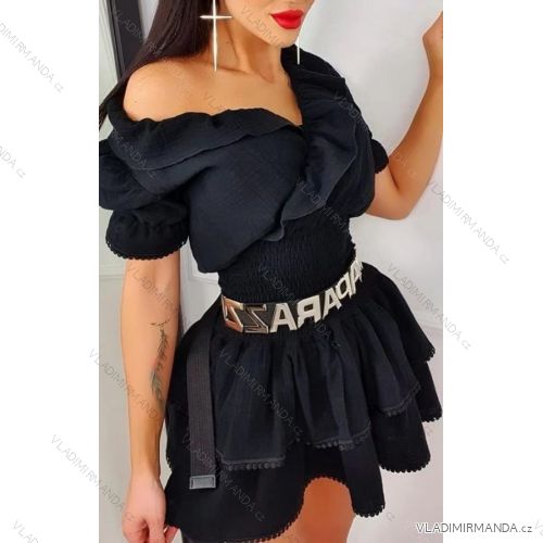 Kleid mit 3/4 Ärmeltasche für Damen (uni sl) ITALIAN Fashion IMWD20527