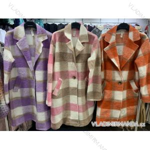 Kabát flaušový teplý dlouhý dámský (UNI S/M) ITALSKÁ MÓDA IMD20159