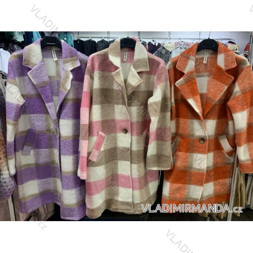 Kabát flaušový teplý dlouhý dámský (UNI S/M) ITALSKÁ MÓDA IMD20159