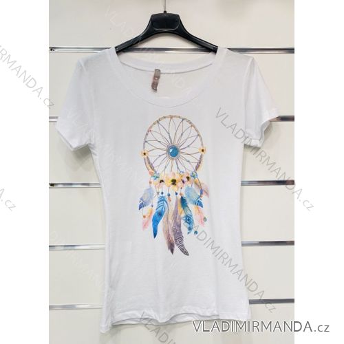 T-Shirt Kurzarm Frauen (S / M ONE SIZE) ITALIENISCHE MODE IMWK21002