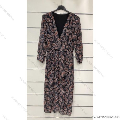 Sommerkleid Langarm geblümte Damen (UNI S / L) ITALIAN FASHION IMK20150