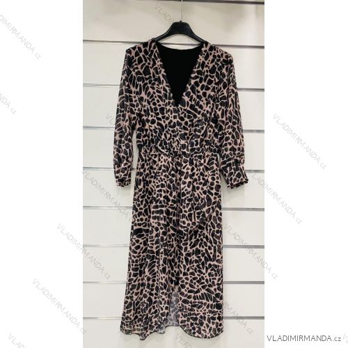 Sommerkleid Langarm geblümte Damen (UNI S / L) ITALIAN FASHION IMK20150