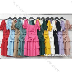 Kleid mit 3/4 Ärmeltasche für Damen (uni sl) ITALIAN Fashion IM3181746