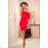 249-3 CASSIE - Kleid mit kurzen Ärmeln - rot