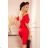 249-3 CASSIE - Kleid mit kurzen Ärmeln - rot