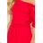 249-3 CASSIE - Kleid mit kurzen Ärmeln - rot