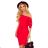 249-3 CASSIE - Kleid mit kurzen Ärmeln - rot