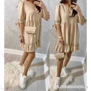 Kleid mit 3/4 Ärmeltasche für Damen (uni sl) ITALIAN Fashion IM3181746