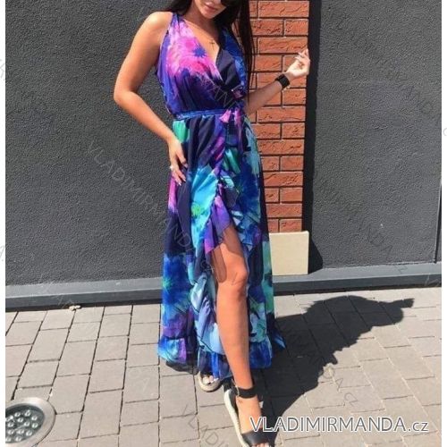Sommerkleid Langarm geblümte Damen (UNI S / L) ITALIAN FASHION IMK20150