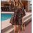 Sommer Langarm Blumenkleid mit Rüschen Frauen (UNI S / L) ITALIENISCHE MODE IMK20154