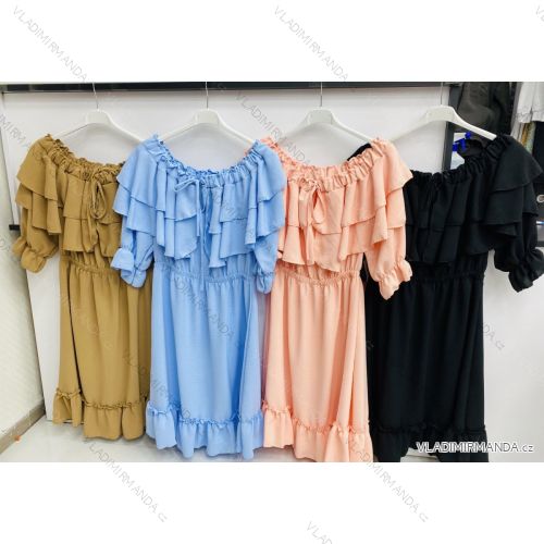 Kleid mit 3/4 Ärmeltasche für Damen (uni sl) ITALIAN Fashion IM3181746