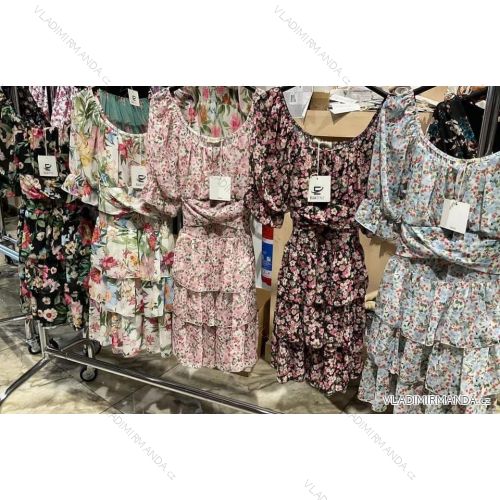 Kleid mit 3/4 Ärmeltasche für Damen (uni sl) ITALIAN Fashion IMWD20527