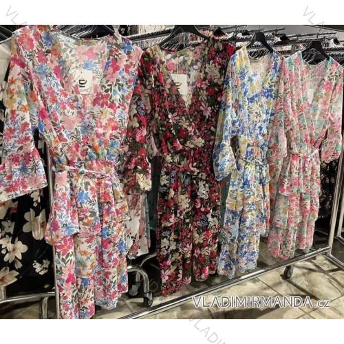 Kleid mit 3/4 Ärmeltasche für Damen (uni sl) ITALIAN Fashion IMWD20527