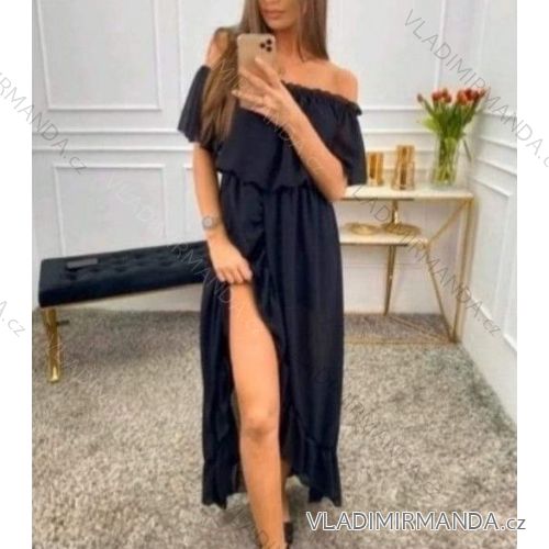 Kleid mit 3/4 Ärmeltasche für Damen (uni sl) ITALIAN Fashion IMWD20527
