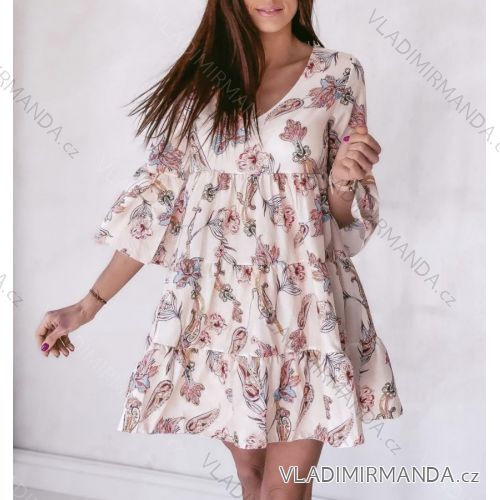 Kleid mit 3/4 Ärmeltasche für Damen (uni sl) ITALIAN Fashion IMWD20527