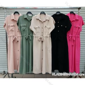 Kleid mit 3/4 Ärmeltasche für Damen (uni sl) ITALIAN Fashion IMWD20527