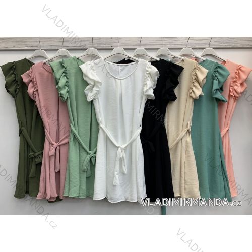 Kleid mit 3/4 Ärmeltasche für Damen (uni sl) ITALIAN Fashion IMWD20527