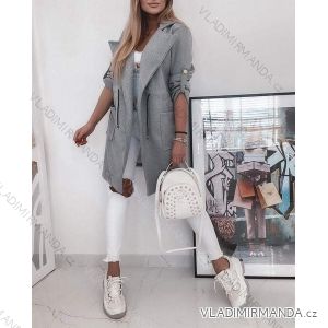 Kabát flaušový teplý dlouhý dámský (UNI S/M) ITALSKÁ MÓDA IMD20159