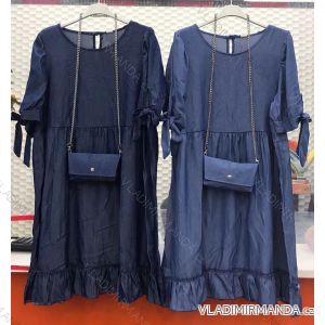 Kleid mit 3/4 Ärmeltasche für Damen (uni sl) ITALIAN Fashion IMWD20527