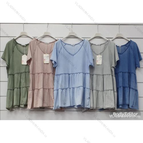 Kleid mit 3/4 Ärmeltasche für Damen (uni sl) ITALIAN Fashion IMWD20527