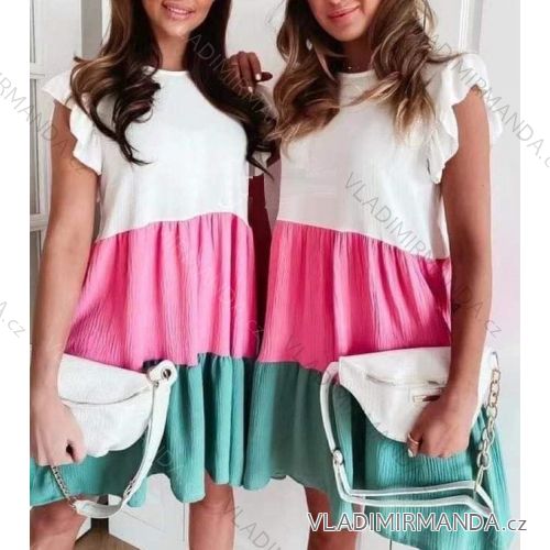 Kurzarm-Sommerkleid für Damen (UNI S-M) ITALIAN FASHION IMM20318
