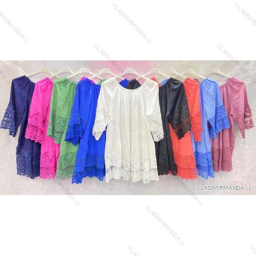 Kleid mit 3/4 Ärmeltasche für Damen (uni sl) ITALIAN Fashion IM3181746