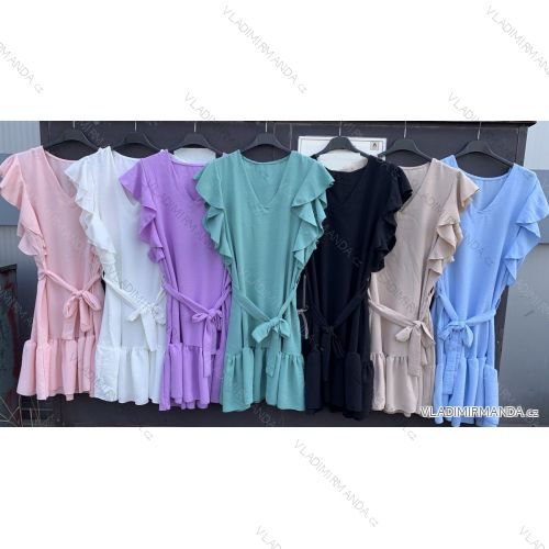 Kleid mit 3/4 Ärmeltasche für Damen (uni sl) ITALIAN Fashion IMWD20527