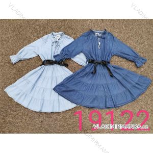 Denim Kurzarm Kleid Frauen (UNI S / M) ITALIAN FASHION IM920010