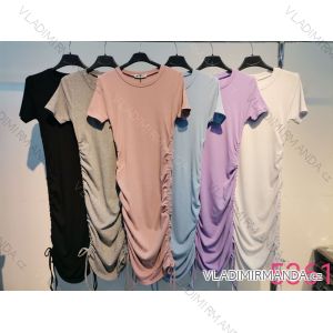 Elegantes kurzärmeliges Damenkleid (uni s-m) ITALIAN FASHION IM920148