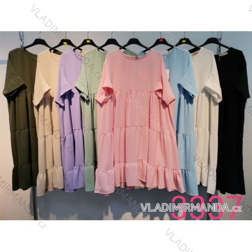Elegantes kurzärmeliges Damenkleid (uni s-m) ITALIAN FASHION IM920148