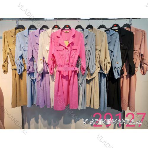 Elegantes kurzärmeliges Damenkleid (uni s-m) ITALIAN FASHION IM920148
