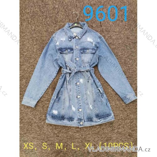 Denim Kurzarm Kleid Frauen (UNI S / M) ITALIAN FASHION IM920010