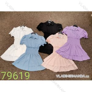 Elegantes kurzärmeliges Damenkleid (uni s-m) ITALIAN FASHION IM920148
