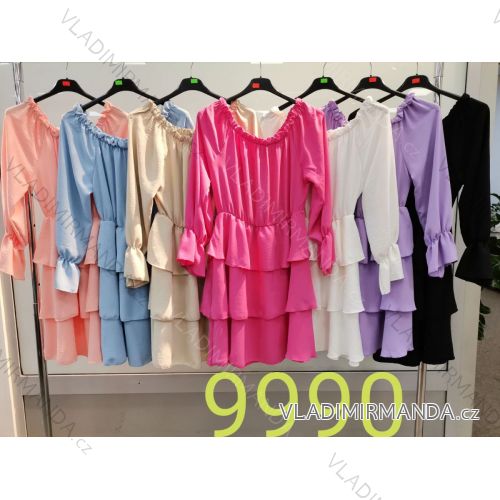Elegantes kurzärmeliges Damenkleid (uni s-m) ITALIAN FASHION IM920148