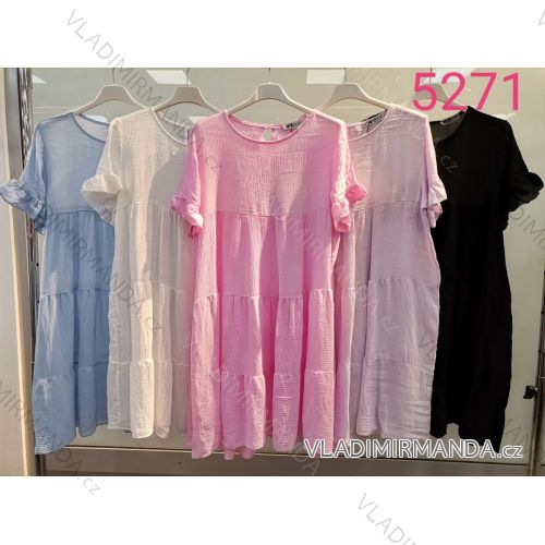 Elegantes kurzärmeliges Damenkleid (uni s-m) ITALIAN FASHION IM920148