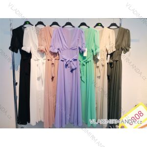 Elegantes kurzärmeliges Damenkleid (uni s-m) ITALIAN FASHION IM920148