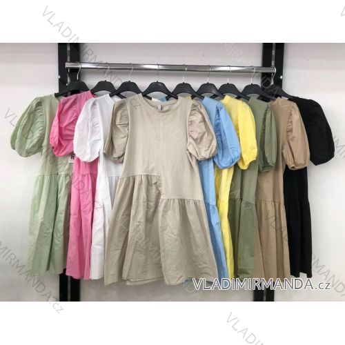 Elegantes kurzärmeliges Damenkleid (uni s-m) ITALIAN FASHION IM920148