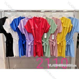 Elegantes kurzärmeliges Damenkleid (uni s-m) ITALIAN FASHION IM920148