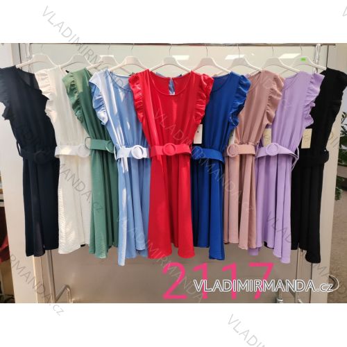 Elegantes kurzärmeliges Damenkleid (uni s-m) ITALIAN FASHION IM920148