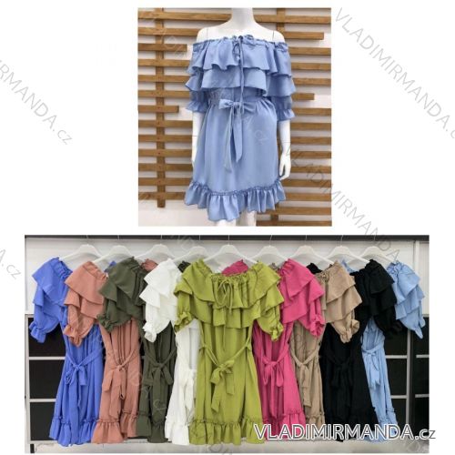 Kleid mit 3/4 Ärmeltasche für Damen (uni sl) ITALIAN Fashion IMWD20527