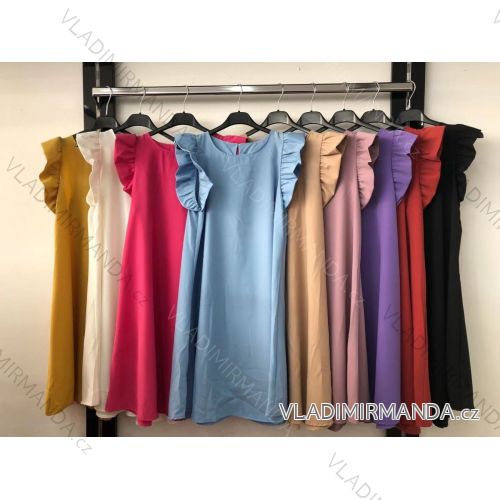 Elegantes kurzärmeliges Damenkleid (uni s-m) ITALIAN FASHION IM920148