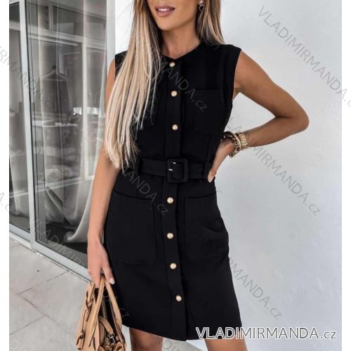 Kleid mit 3/4 Ärmeltasche für Damen (uni sl) ITALIAN Fashion IMWD20527
