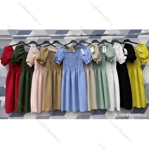 Kleid mit 3/4 Ärmeltasche für Damen (uni sl) ITALIAN Fashion IMWD20527