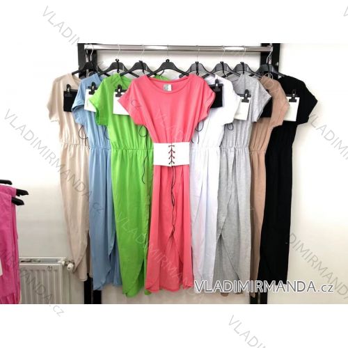 Elegantes kurzärmeliges Damenkleid (uni s-m) ITALIAN FASHION IM920148