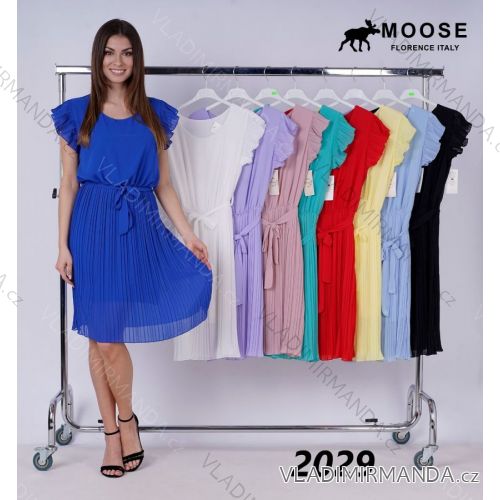 Elegantes kurzärmeliges Damenkleid (uni s-m) ITALIAN FASHION IM920148