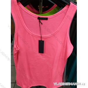 Sommer Damen T-Shirt mit Neonspitze (Uni) ITALIENISCHE Mode IM718155N