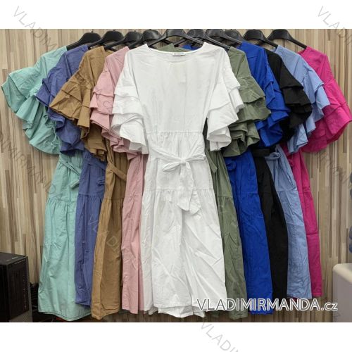 Kleid mit 3/4 Ärmeltasche für Damen (uni sl) ITALIAN Fashion IMWD20527