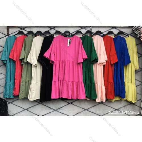 Kleid mit 3/4 Ärmeltasche für Damen (uni sl) ITALIAN Fashion IMWD20527