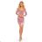 345-1 NAOMI drapiertes Velourskleid mit Ausschnitt - schmutziges Pink